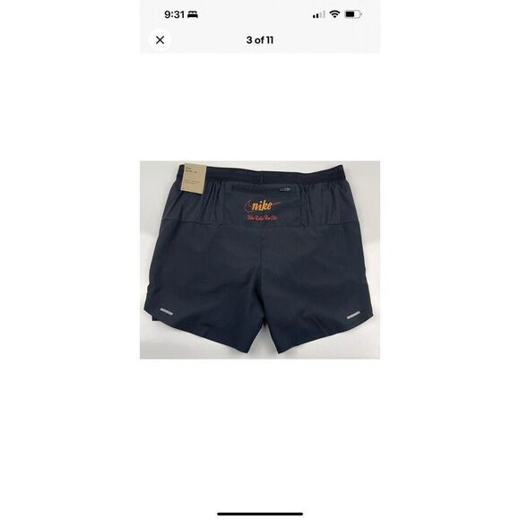 Nike Stride FZ2708-010 Men Sz Small Dri-FIT 5" Blue Ribbon Run Club Shorts Black - Picture 8 of 11